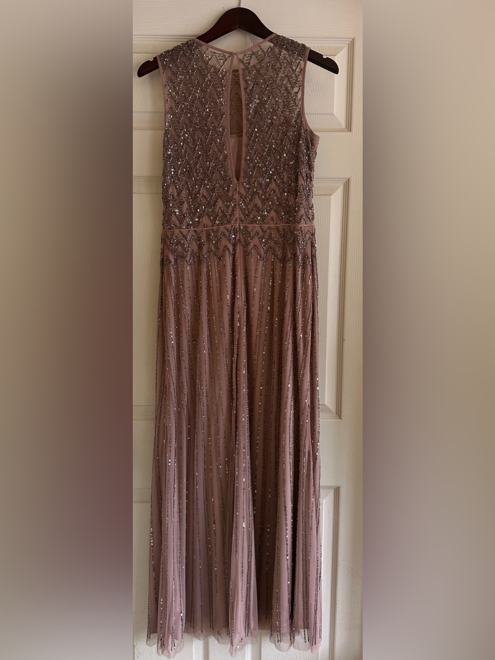 Christina Wu Mauve Beaded Evening Gown - Picture 3 of 10